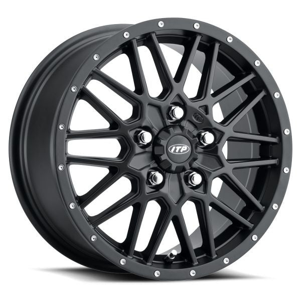 ITP Hurricane Wheels Matte Black 15" Polaris RZR Turbo R & Pro R Ranger 1500 Xpedition