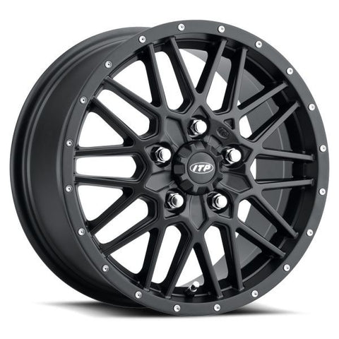 ITP Hurricane Wheels Matte Black 15" Polaris RZR Turbo R & Pro R Ranger 1500 Xpedition