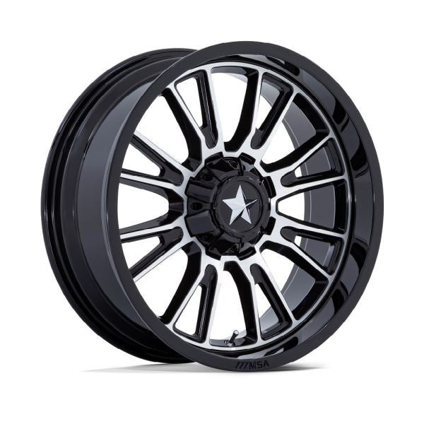 MSA ThunderLips 20" Wheels Black/Machined Polaris RZR Turbo R & Pro R Ranger 1500 Xpedition