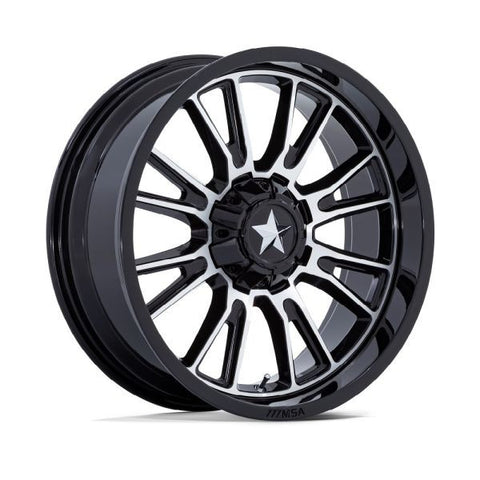 MSA ThunderLips 20" Wheels Black/Machined Polaris RZR Turbo R & Pro R Ranger 1500 Xpedition