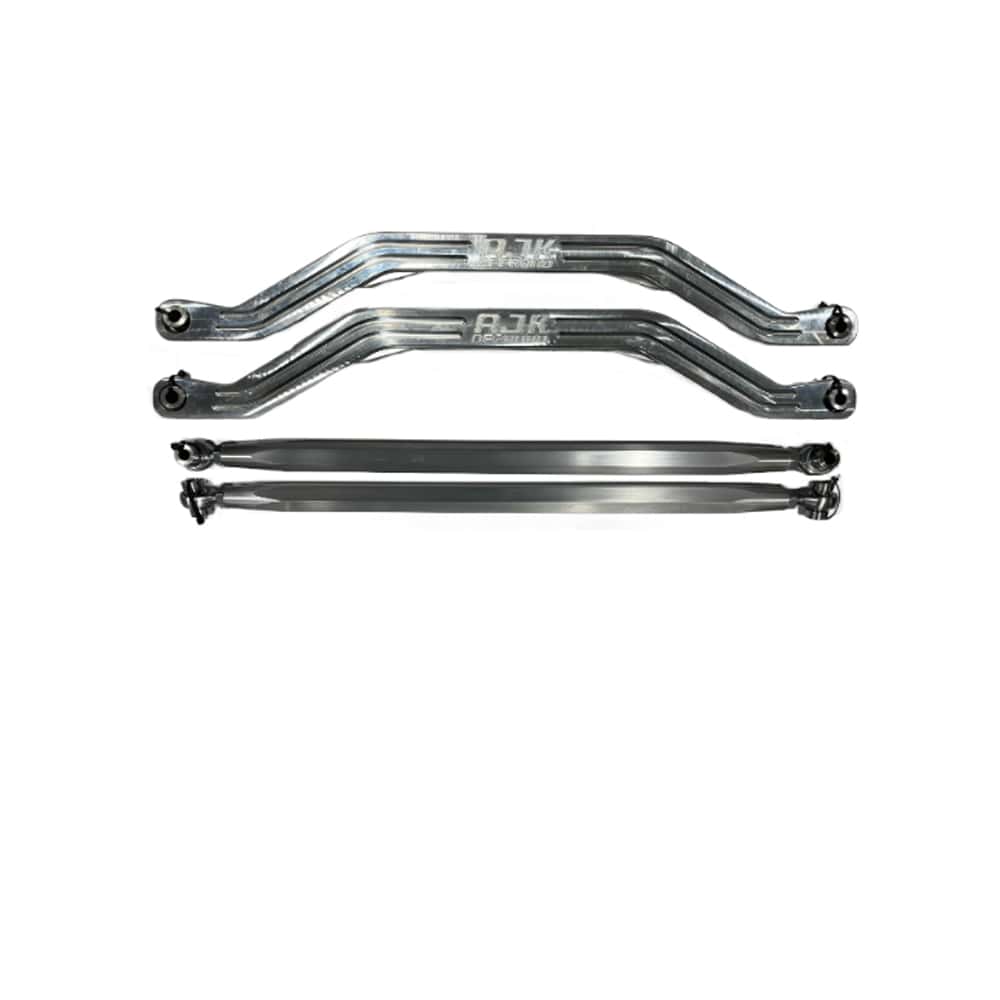 Polaris Pro R / Turbo R High Clearance Radius Rods by AJK Offroad Raw Aluminum Both Rods