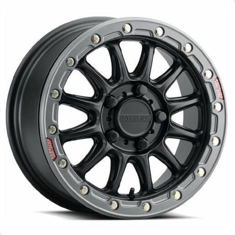 Raceline Alpha Bdlk 15" Wheels Black 53mm/25mm Polaris RZR Turbo R & Pro R Ranger 1500 Xpedition
