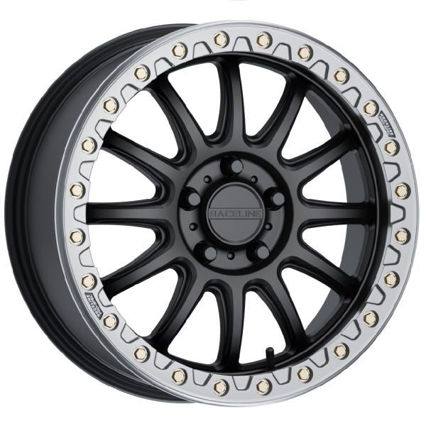 Raceline Alpha Beadlock 17" Wheels Gunmetal (+40mm) Polaris RZR Turbo R & Pro R Ranger 1500 Xpedition