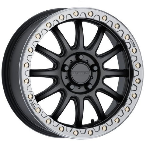 Raceline Alpha Beadlock 17" Wheels Gunmetal (+40mm) Polaris RZR Turbo R & Pro R Ranger 1500 Xpedition